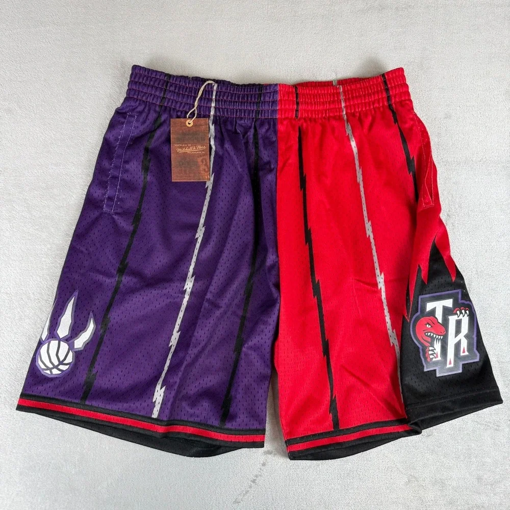 Toronto Raptors Mitchell & Ness Split Swingman Shorts Mens XL Purple Red $95 NWT